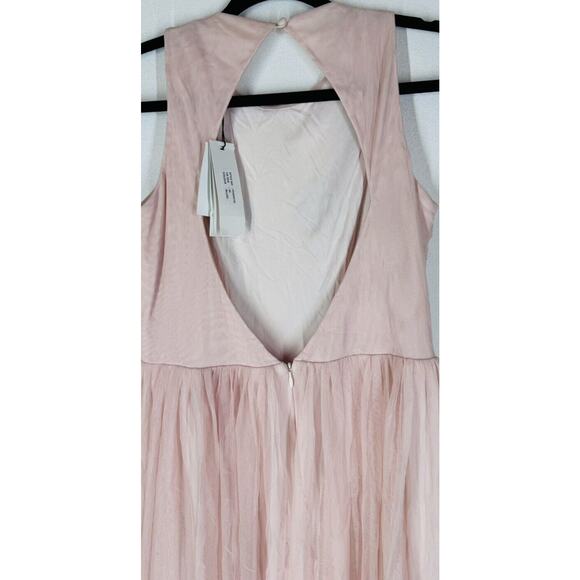 Frock & Frill ModCloth Pink Embellished Embroidered Floral Tulle Maxi Dress 6 - Picture 5 of 7